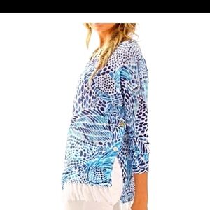 Lilly Pulitzer Brilliant Blue Patterned Sweater